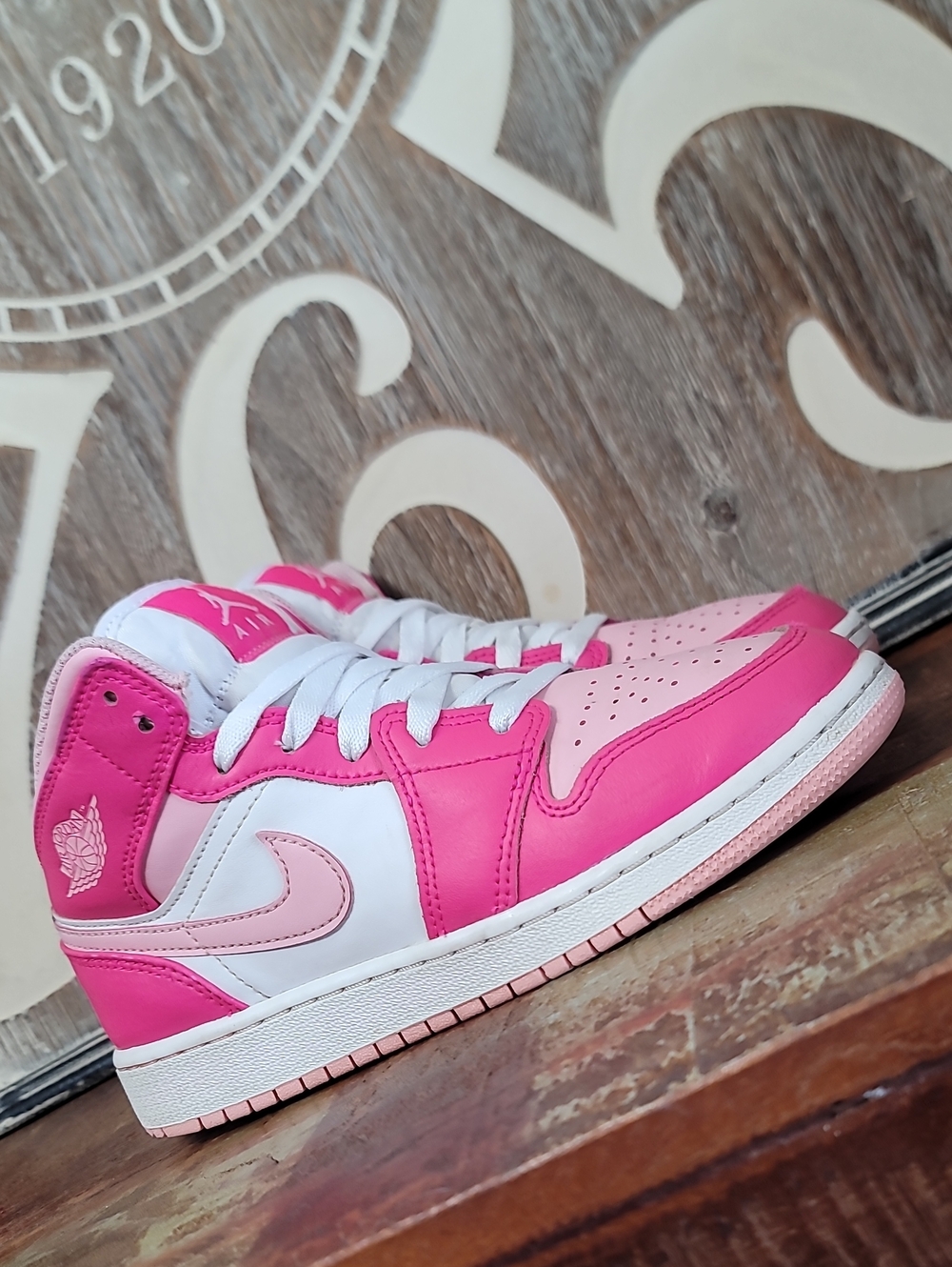 Nike Air Jordan 1 Mid 'Fierce Pink' Wmns 5.5 (Good Condition) Fast Shipping